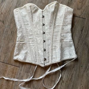 White Lace Up Corset Top